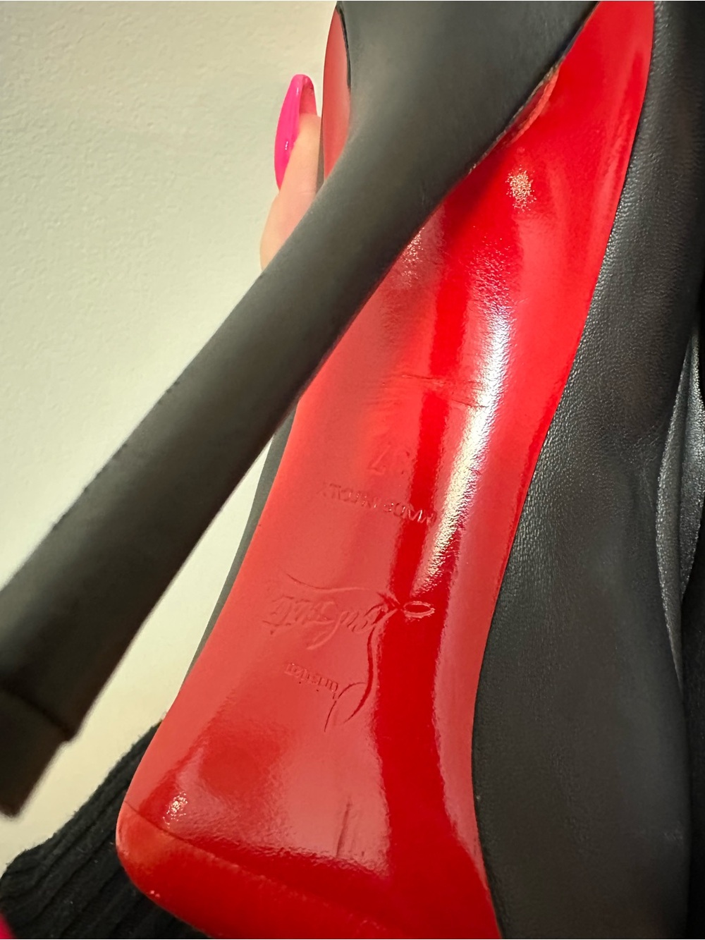 Ultra Rare Christian Louboutin Croche BlackOver-the-Knee Lace-Up Stiletto Boots - Picture 5 of 9